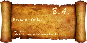 Brauer Antal névjegykártya